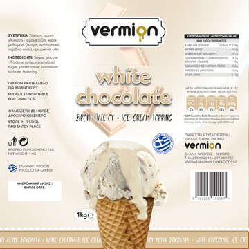 White chocolate topping